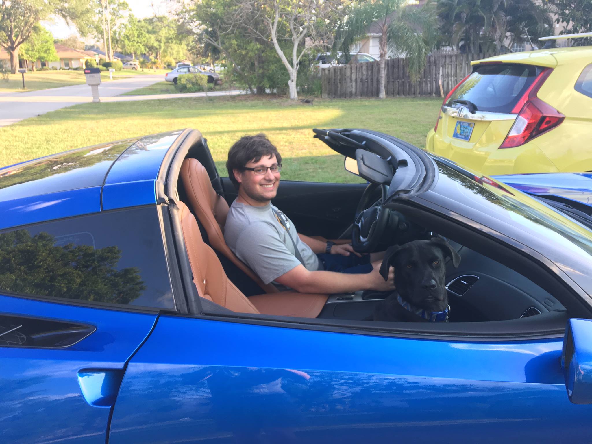 Corvette and my dog, Bentley